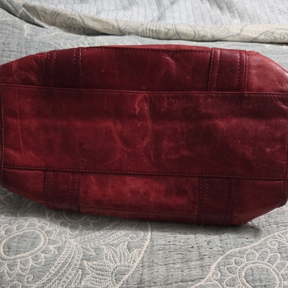 Frye Red Leather Satchel with Vintage Appeal - Picture 6 of 8